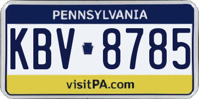 PA license plate KBV8785