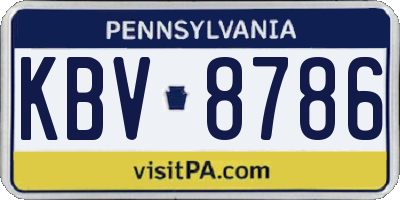 PA license plate KBV8786