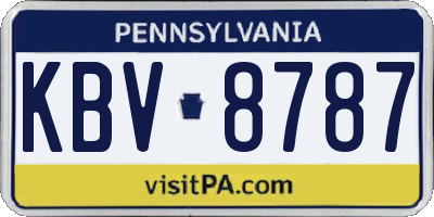 PA license plate KBV8787