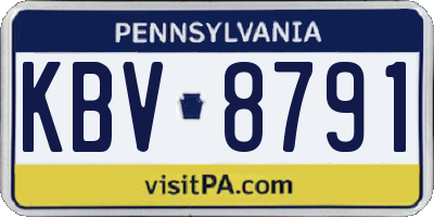 PA license plate KBV8791