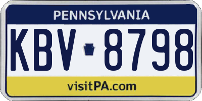 PA license plate KBV8798