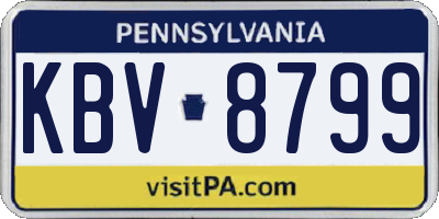 PA license plate KBV8799