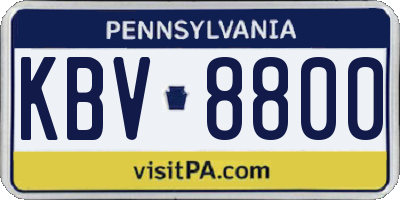 PA license plate KBV8800