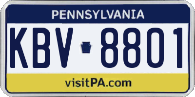 PA license plate KBV8801