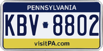 PA license plate KBV8802