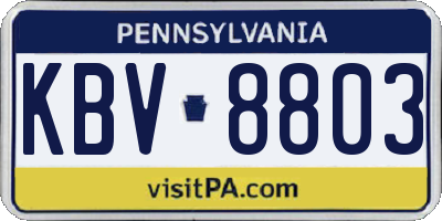 PA license plate KBV8803