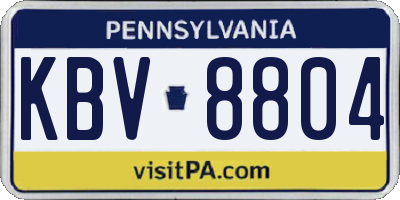 PA license plate KBV8804