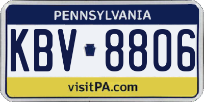 PA license plate KBV8806