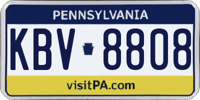 PA license plate KBV8808