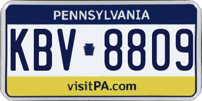 PA license plate KBV8809