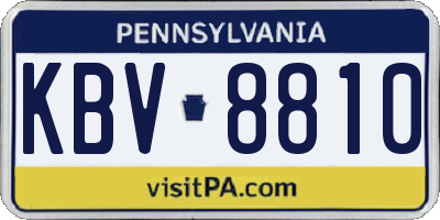 PA license plate KBV8810