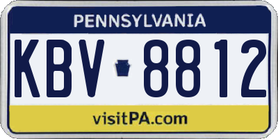 PA license plate KBV8812