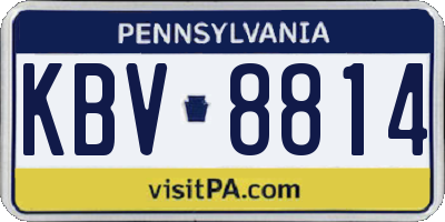 PA license plate KBV8814