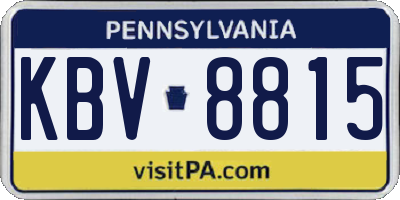 PA license plate KBV8815