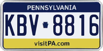 PA license plate KBV8816