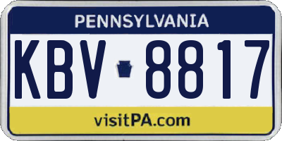 PA license plate KBV8817