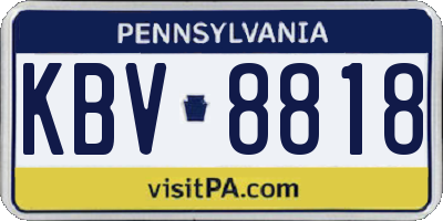 PA license plate KBV8818
