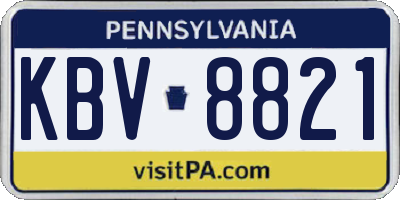 PA license plate KBV8821