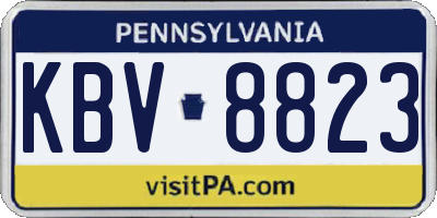 PA license plate KBV8823