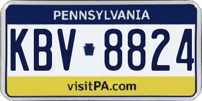 PA license plate KBV8824