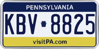 PA license plate KBV8825