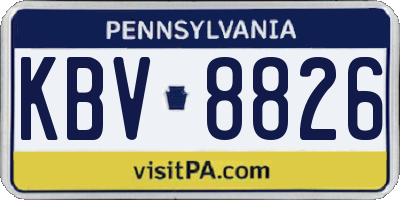 PA license plate KBV8826