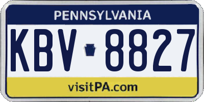PA license plate KBV8827