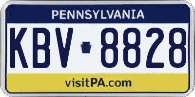 PA license plate KBV8828