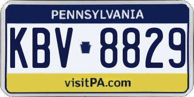 PA license plate KBV8829
