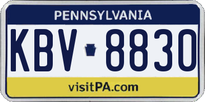 PA license plate KBV8830