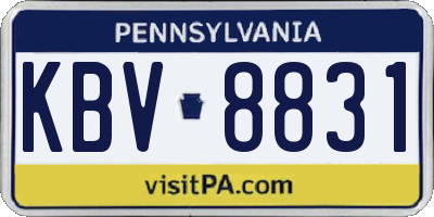 PA license plate KBV8831