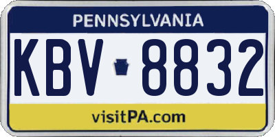 PA license plate KBV8832