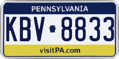 PA license plate KBV8833