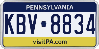 PA license plate KBV8834