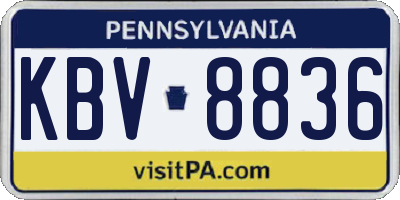 PA license plate KBV8836