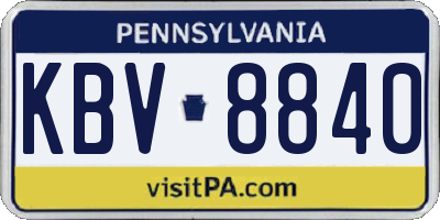 PA license plate KBV8840