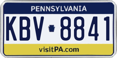 PA license plate KBV8841