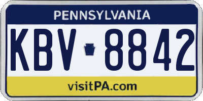 PA license plate KBV8842