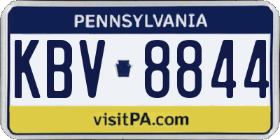 PA license plate KBV8844