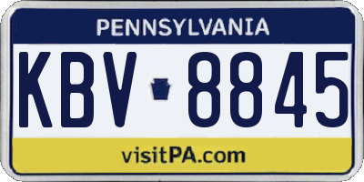 PA license plate KBV8845