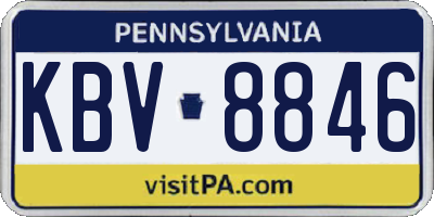 PA license plate KBV8846