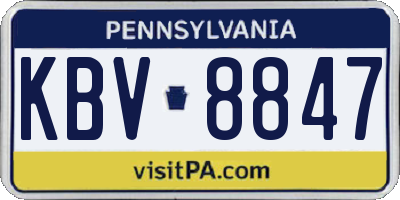 PA license plate KBV8847