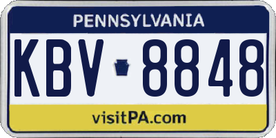 PA license plate KBV8848