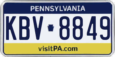 PA license plate KBV8849
