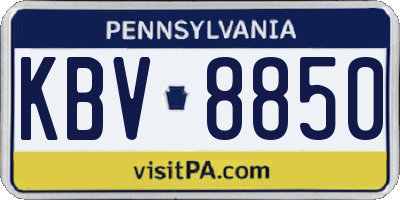 PA license plate KBV8850