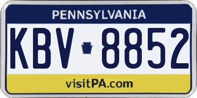 PA license plate KBV8852