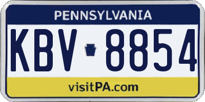 PA license plate KBV8854