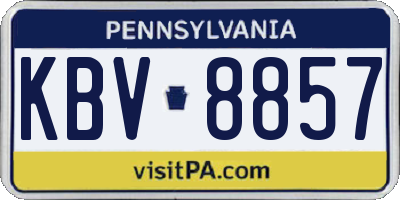 PA license plate KBV8857