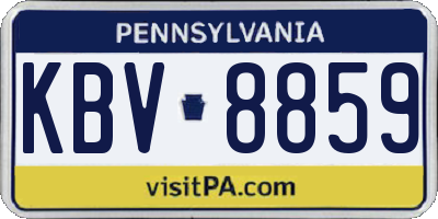 PA license plate KBV8859
