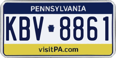 PA license plate KBV8861
